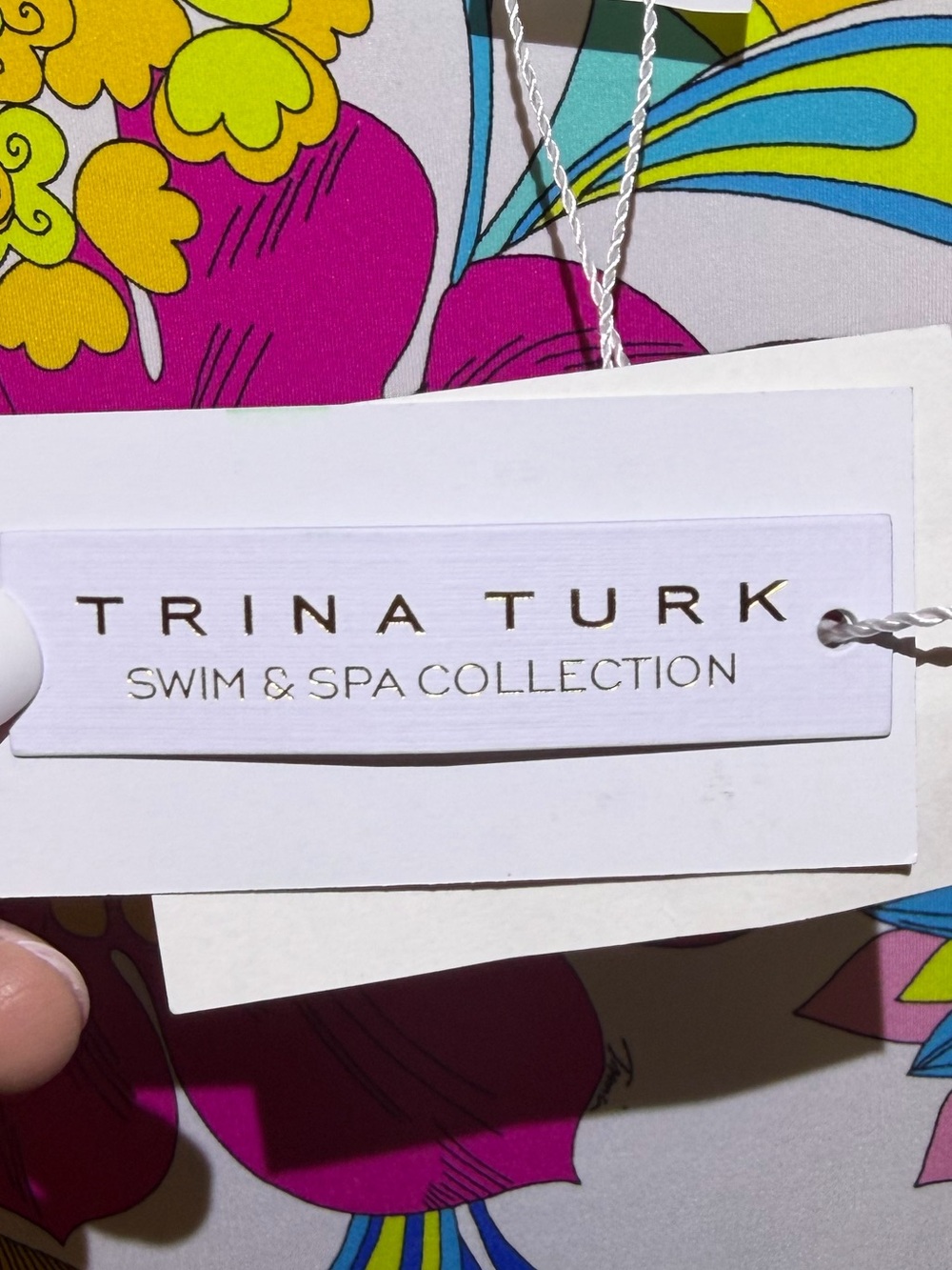 NWT Trina Turk Swim & Spa Bright Floral Cover Up Top - White/Multi. Sz Large - Picture 6 of 7